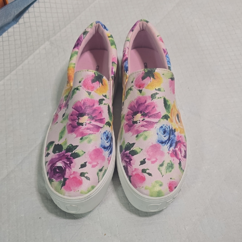 Christian Siriano Floral Slip-On Sneakers - Pink and Blue